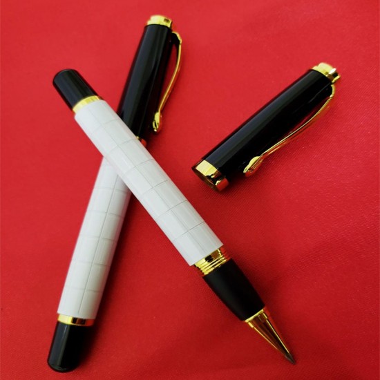 Promosyon Metal Roller Kalem Gold Beyaz