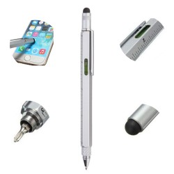 Promosyon Çok Fonksiyonlu Metal Cetvel Kalem Gümüş