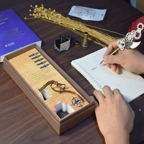 Promosyon Tüylü Mürekkepli Divit Hokka Kalem Set