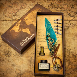 Promosyon Tüylü Mürekkepli Divit Hokka Kalem Set