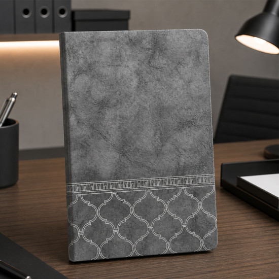 Promosyon Lüks Gri Deri Kapaklı Defter